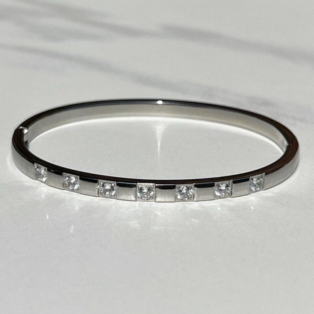 New! “Claudia” Silver Crystal Studded Bracelet